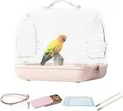 Bird Carrier - Portable Transparent Pet Carrier Backpack, Bird Backpack | Detachable Bird Transport Bag, Conures Paraquite Love Bird 10.83" x 8.66" x 9.45" Cockatiel Travel Accessory