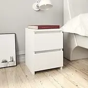 Bedroom Table Bedside Cabinet White 30x30x40 cm Engineered Wood