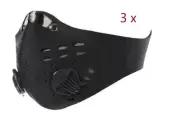 3-Pack Face Protective Mask Reusable Washable with PM 2.5 Filters Black color