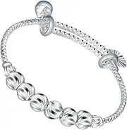 KOMBIUDA Silver Infant Bracelet Bell Baby Jewelry Elegant for Baby Shower Birthday Christmas Fits Infants