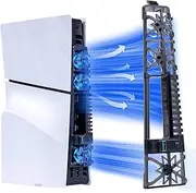 NANANINO PS5 Slim Cooling Fan, 2.5 Inch, RGB Lighting, USB 3.0 Port, For PS5 Slim Disc Edition/Digital Edition