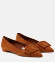 [Manolo Blahnik] Manolo Blahnik Maysale suede ballet flats AU 5 brown