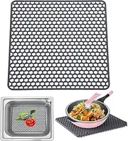 LONGFITE Large Sink Mat Dish Drying Mat Multipurpose Silicone Kitchen Draining Trivet Pad Protector Heatproof and Antiskid