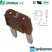 10Pcs / Genuine Littelfuse ® MINI ® 5A Blade Fuse Rated 32V Fuses Dual battery