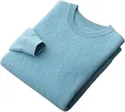 [Generic] Men's Sweater O-Neck Thick Pullover Youth Casual Shirt Diamond Knit Bottoming Shirt