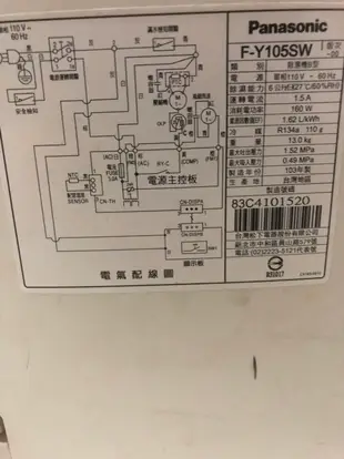 Panasonic國際牌 6L 節能 除濕機 F-Y105SW