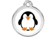 Penguin Dog Cat Pet ID Tag Charm - Personalized - Red Dingo - Lifetime Guarantee