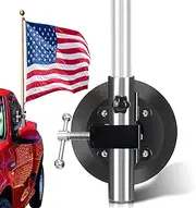 HLOGREE Flag Suction Cup Mount for Car,Flag Pole Holder Suction Cup,Car Flag Holder Mount Universal,Car Flagpole Suction Cup,Flagpole Holder Bracket for Truck,Jeep Wrangler,Quad,ATV - WLL of 260LBS