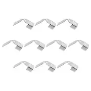 Fold Over Crimp Cord Ends, 5mm End Cap Clasps for DIY (100Pcs, Silver White)