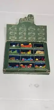 VTG 1950s True Scale Models Old Timers Shadow Box 12 Different Metal Cars MIB M4