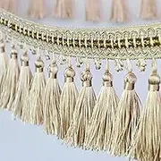 Tassel Fringe Trim, 5 Meters Curtain Sewing Tassel Fringe Trim Braid Ribbon Lace Trimming Decorative Trim for Lampshades Sofa DIY Crafts(Apricot)