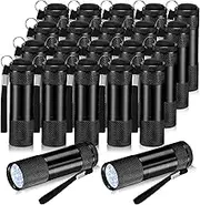 VIHOSE 20 Pcs Mini Flashlights Bulk, Bright Aluminum Handheld Flash Light with Lanyard Small LED Flashlights for Kids Night Reading Emergency Hurricane Camping Hiking, Batteries Not Included(Black)