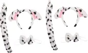 CALLARON 2 Sets Plush Dog Ear Headband with Tail Bowtie Adorable Costume Accessories for Animal Theme Parties Cosplay Stage Performances and Photography Props for Women