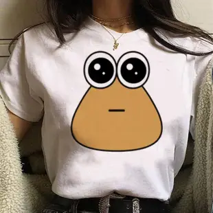 Pou tshirt 女原宿動漫街頭服飾 tshirt 女搞笑原宿漫畫衣服