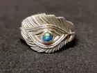 Peacock Feather Lab Fire Opal 925 Silver Ring Jewelry Size 9 0518