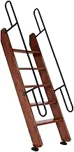 Indoor Wooden Bunk Bed Ladder, Home Replacement Ladder for Bunk Beds, with Safety Handrails, RV Space-Saving Double Ladder, Suitable for Attic Bedrooms and Dormitories (Color : Brown, Size : 150cm(5