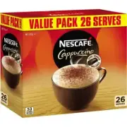 Nescafe Coffee Cappuccino Sachets 26 Pack