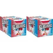 ICE BREAKERS DUO STRAWBERRY Sugar Free Mints Tins, 1.3 Oz. 2 Pack (16 Count)