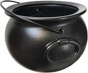 Halloween Candy Bowl, 12.6inch Plastic Cauldron Candy Bowl with Handle, Large Witch Black Cauldron Halloween Decorations for Trick or Treat Party Supplies