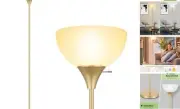 Floor Lamp, LED Standing Lamps with White Plastic Shade, Corner Floor Lights