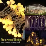 10/12M USB/Battery Power Ball LED String Fairy Garland Outdoor Waterproof Lights