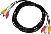 TEHAUX Male to Female Plug Splitter Audio Video Adapter Cable Color Coded Cable for VCR DVD Player and Tv Connects Audio Video Devices with Standard Connectors