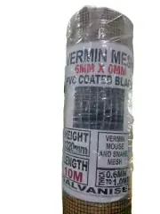 Galvanized PVC Black Welded Wire coated Mouse Mesh 6x6mm 1220h x 10M Roll
