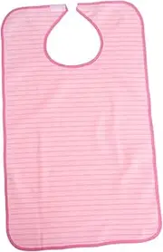 ANDRESLAD Machine Washable Double Layer Adults Bibs Large Bib for Mealtime Protection Stripe Water Apron Clothing Protector Comfortable Absorbent