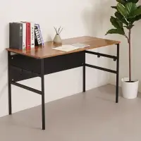 在飛比找momo購物網優惠-【Homelike】瑞比120cm附掛勾書桌/電腦桌(柚木色