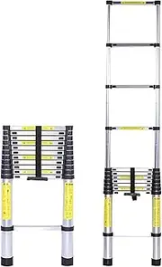 Telescopic Ladders Multi-Purpose Extendable Ladder telescopic ladder Heavy Duty Telescopic Ladder 8m/ 7m/ 6.2m/ 5m/ 4m/ 3.8m/ 2.6m Tall, Professional Aluminum Folding Telescoping Ladder for vision