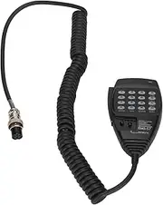 POENVFPO Handheld Mobile Microphone Sound Quality Retractable Line for Alinco DX‑70T DX‑77T, EMS‑57 Black ABS Material