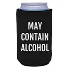 May Contain Alcohol Neoprene Collapsible Can Coolie; Neoprene