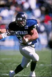Running back Chris Lemon Nevada Wolf Pack runs with the ball the W- Old Photo