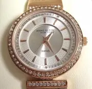 Anne Klein Women's 12/2258SVRG Crystal Accented Rose Gold Tone Watch/100%authent