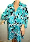 Millenium Women Plus Size 1x 2x Green Teal Black White Tunic Top Blouse Shirt