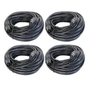 4-Pack 50ft Male Mixer Audio Cable To PA Speaker 3 Pin Shielded Female DJ Cables