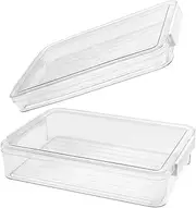 COMPUKAS 2pcs Transparent Document Storage Box Pet Certificate Holder Case Portable Organizer for Cards Photos Jewelry and Items for Office and Travel
