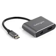 StarTech.com USB C Multiport Video Adapter - 4K 60Hz USB-C to HDMI 2.0 or Mini DisplayPort 1.2 Monitor Display Adapter