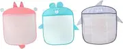 Gatuida 3Pcs Wall Hanging Mesh Storage Bag for Bath Shower Net Container Grey Convenient Bath Organizer with Strong Suction for Easy Wall Installation