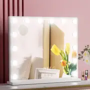 Embellir Makeup Mirror 60x52cm Hollywood Vanity with LED Light Tabletop White