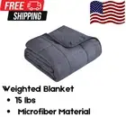 Topcee 15lb Weighted Blanket, 48"x72"Twin, Cooling & Soft for All-Season Comfort