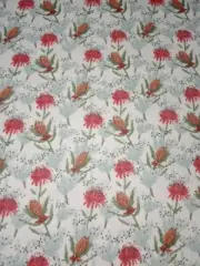 Native Flora Multicoloured Flannelette Cotton Fitted Cot Sheet Handmade