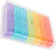 Portable Medicine Box 7-day Pill Organizer Travel Pill Case Sealed Lid