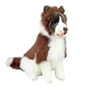 Brandy the Border Collie Soft Plush Toy 16"/40cm Large Brown Bocchetta Plush Toy