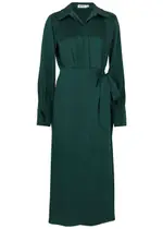 Jonathan Simkhai Samba Wrap-effect Satin Midi Dress - Dark Green - 6 (UK10 / S) 6 (UK10 / S)
