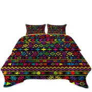 Multi Colored Geometric Pattern Coverlet