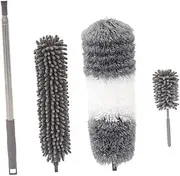 LOEFLIFA 1 Set Adjustable Telescopic Duster Brush for Efficient Dust Removal Reusable Microfiber Cleaning Tool for Home Furniture Ceilings Cars and Hard to Reach Areas