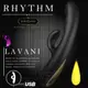 !送潤滑液!美國RHYTHM by KAMA SUTRA．LAVANI 3馬達7段變頻LED幻彩充電式矽膠按摩棒(黑)*