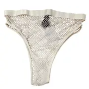Out From Under High Waisted Mesh Bikini, Cream, size M