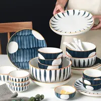 在飛比找ETMall東森購物網優惠-日式餐具陶瓷碗餐具創意和風手繪家用吃飯碗大號拉面碗湯碗單個